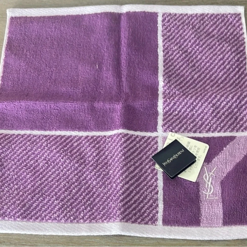 Yves Saint Laurent Purple Washcloth YSL Face cloth Purple Bathroom Towels